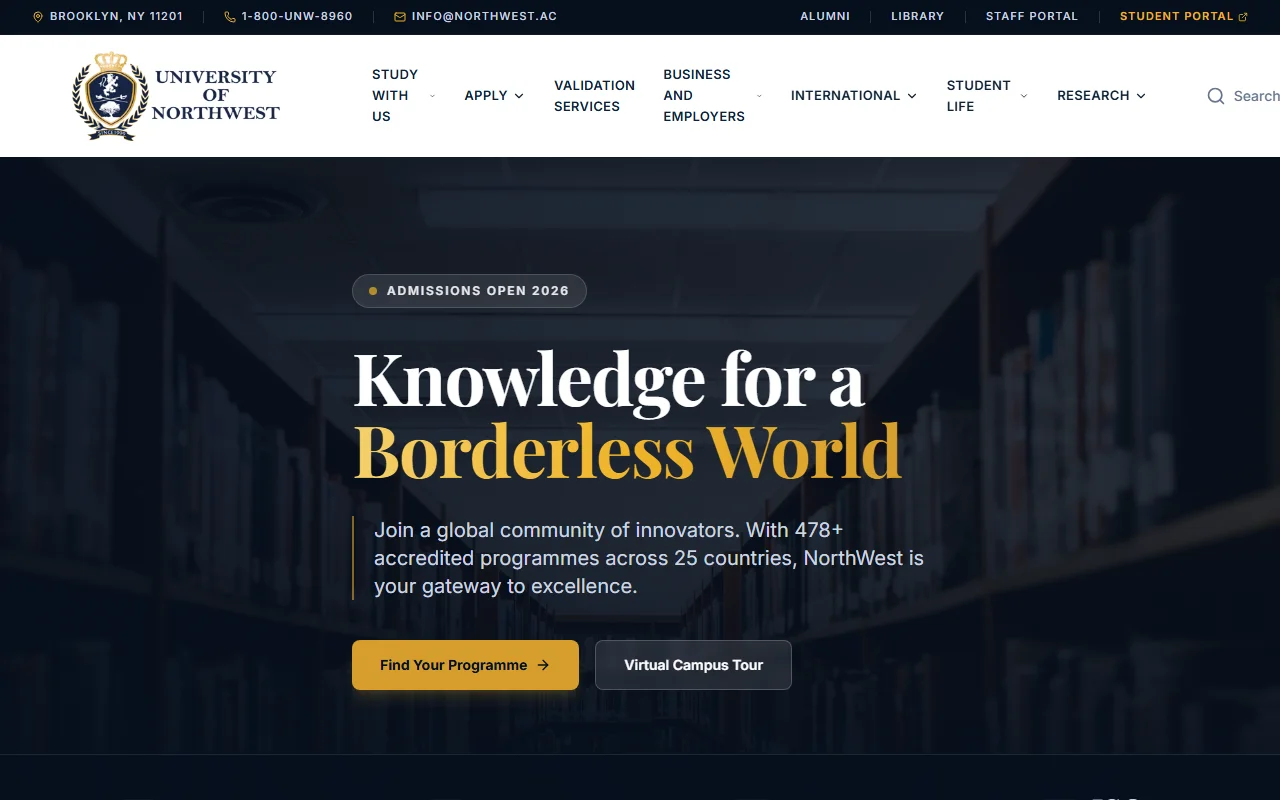 UNIVERSITY OF NORTHWEST — web project by DMC Kreatif