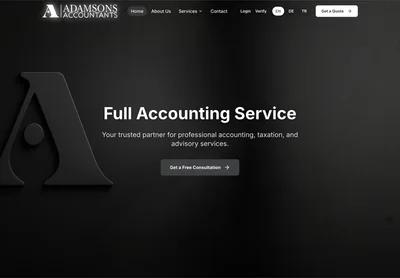 Adamsons Accountants — the Full Accounting Service | Adamsons Accountants page on desktop