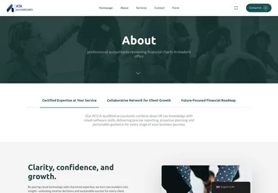 ATA Accountancy — the About – Ata Accountancy page on desktop