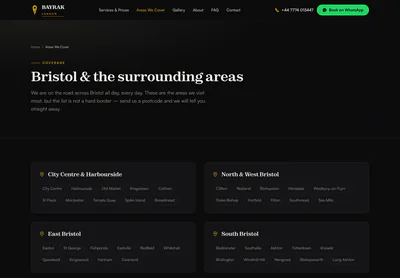 Bayrak London — the Areas We Cover | Bayrak London page on desktop