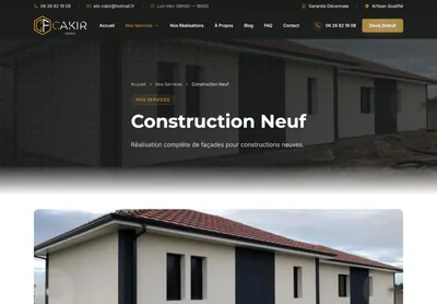 Cakir Façades — the Construction Neuf à Châteaubriant | Cakir Facades page on desktop