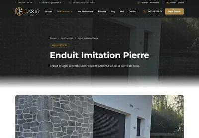 Cakir Façades — the Enduit Imitation Pierre à Châteaubriant | Cakir Facades page on desktop