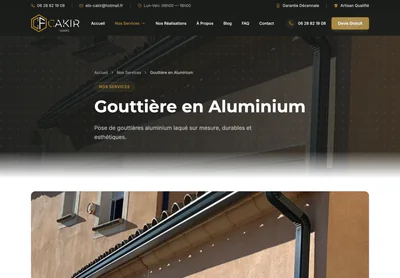 Cakir Façades — the Gouttière en Aluminium à Châteaubriant | Cakir Facades page on desktop