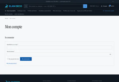 Elan Deco — the Mon compte — Elan Deco page on desktop