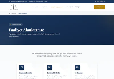 Halil İbrahim Kurt — the Faaliyet Alanları | Av. Halil Ibrahim Kurt page on desktop