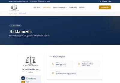 Halil İbrahim Kurt — the Hakkımızda | Av. Halil Ibrahim Kurt page on desktop
