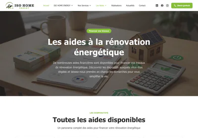 ISO Home Energy — the Les Aides à la Rénovation Énergétique | ISO HOME ENERGY page on desktop