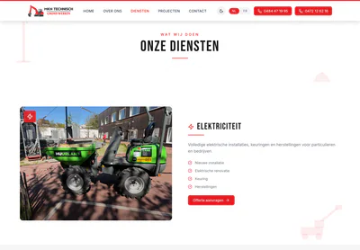 MKN Technisch — the Onze diensten — Renovatie, Afwerking & Bouwtechnieken | MKN Technisch page on desktop