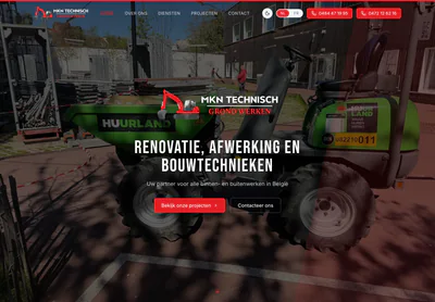 MKN Technisch — the MKN Technisch BV — Renovatie, Afwerking & Bouwtechnieken in België | MKN Technisch page on desktop