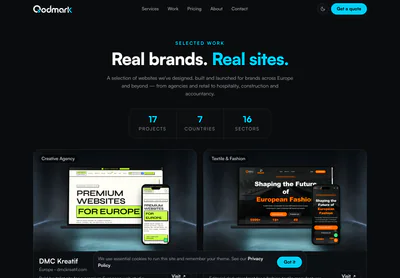 Qodmark — the Work — Qodmark page on desktop