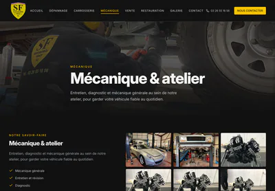SF Automobile — the Mécanique automobile à Vinay | SF Automobile page on desktop